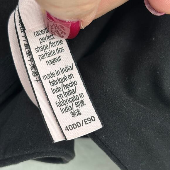 Victoria's Secret Bra Size 40DD Black Racerback Perfect Shape Front Close Padded - Picture 8 of 8